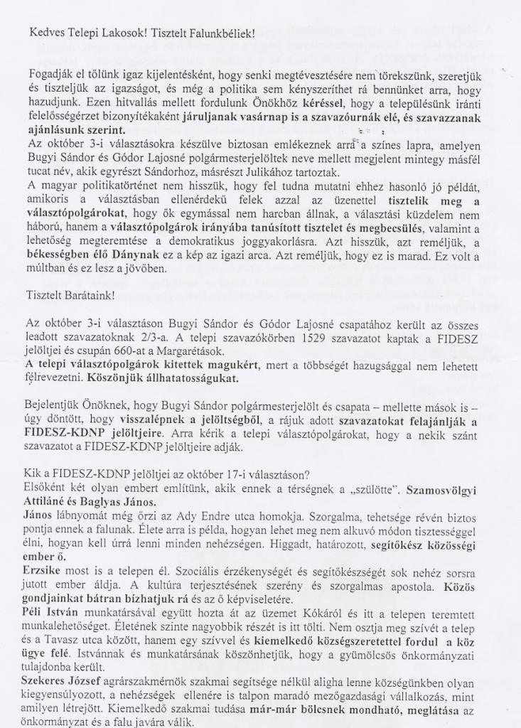 Fidesz levél 1. oldal